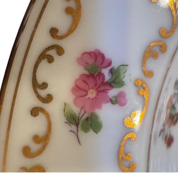 Noritake China Dresalda 3849 Rimmed Soup Bowl Floral Gold Scroll Japan Vintage - Picture 3 of 8